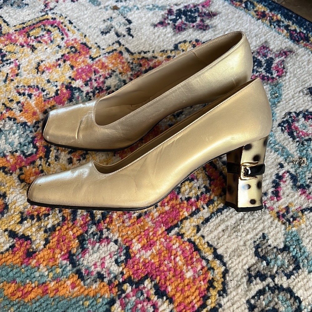 Sergio Zelcer Gold Block Heels